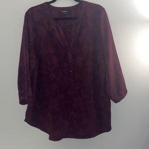 Roz&Ali Burgandy blouse